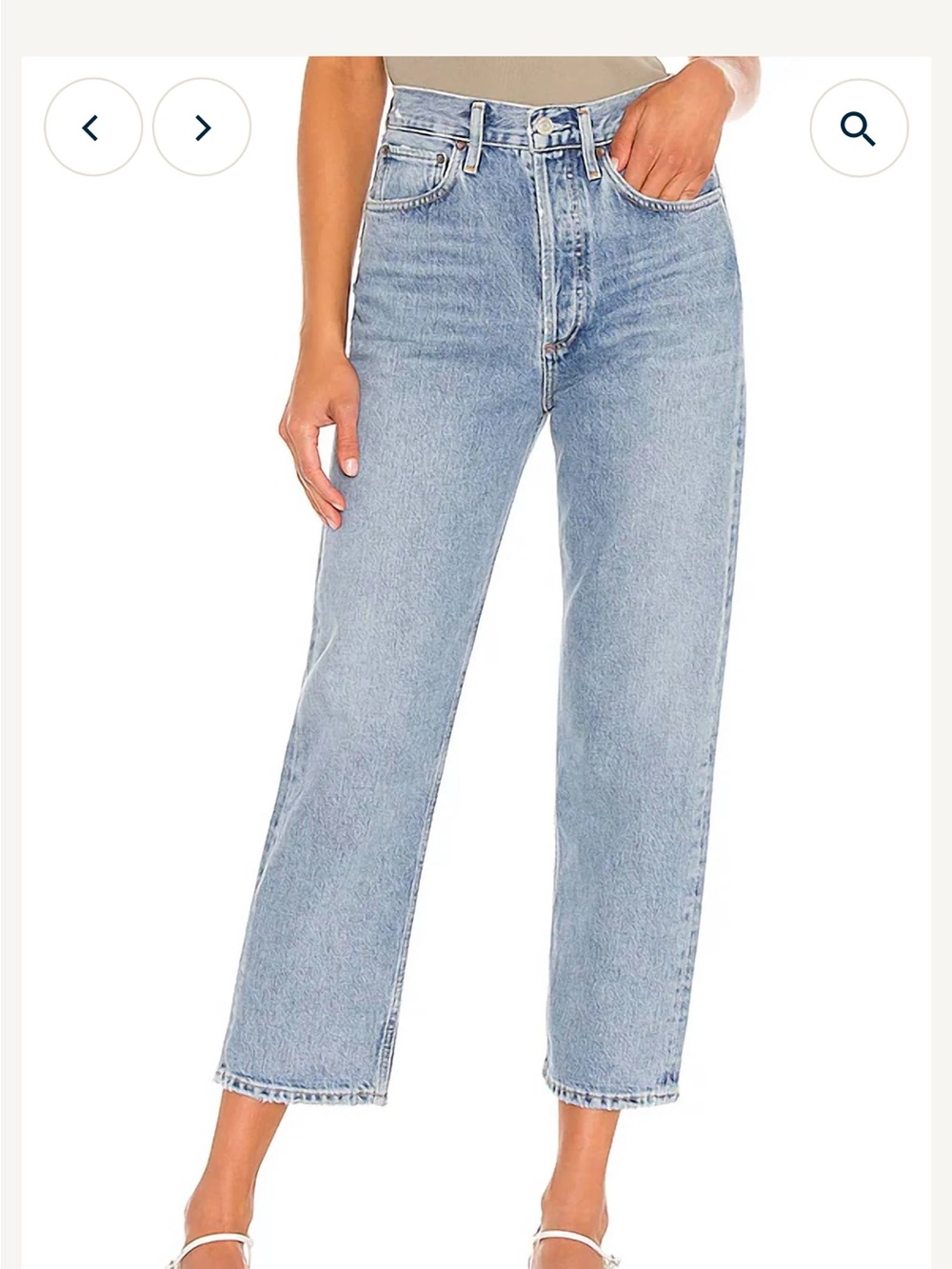 Agolde Light Blue Cropped Straight Jeans